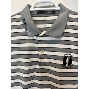 RLX Ralph Lauren Golf Polo Shirt The‎ Open 2013 Muirfield Striped Gray XL
